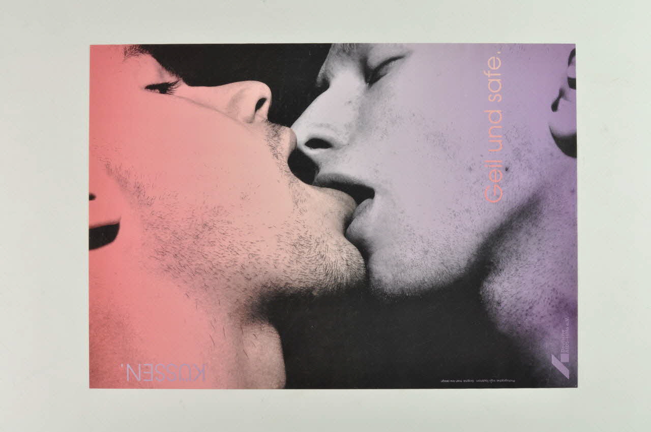 affiche "Küssen. Geil und safe" (Embrasser ?? et sans risques) 2005.47.301 Photo Mucem