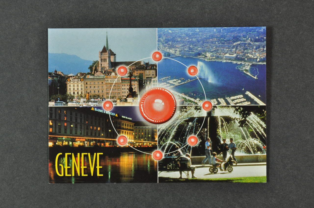 Groupe Sida Genève carte postale "Genève. Sécurité sans frontières pour une ville internationale" Lorraine, France 2004 2004.254.3 Photo Mucem
