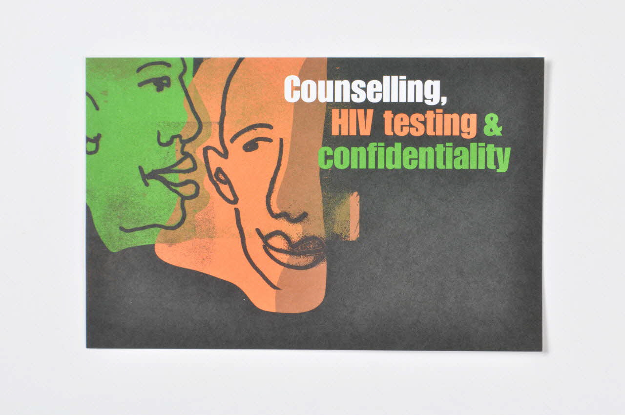 Terrence Higgins Trust Gb carte "Family survival pack for people affected by HIV" Counselling, HIV testing and confidentiality (Conseils, dépistage et confidentialité) Grande Bretagne 2002/5 2003.41.42 Photo Mucem