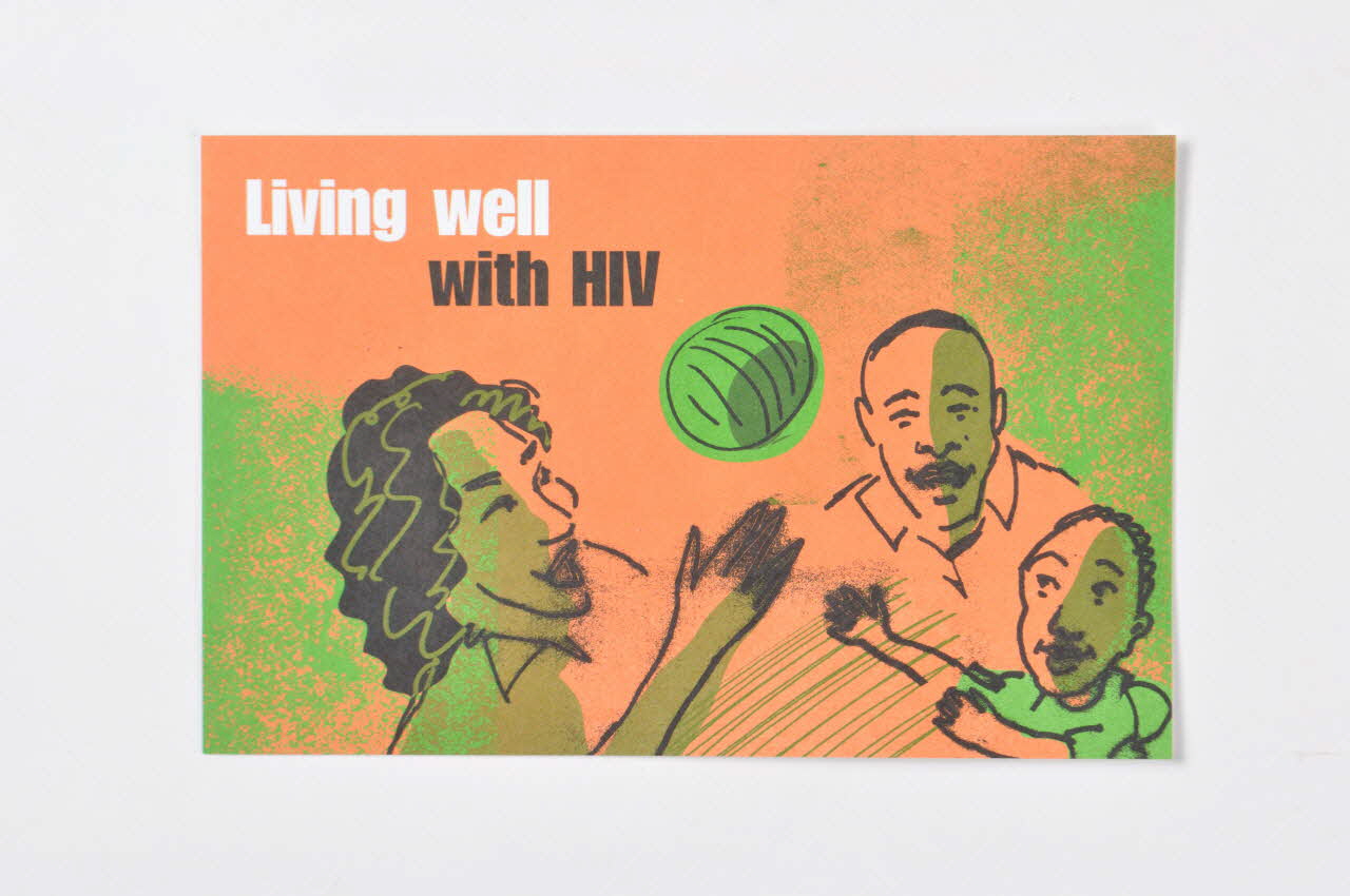 Terrence Higgins Trust Gb carte "Family survival pack for people affected by HIV"  "Living well with HIV" (Bien vivre avec le VIH) Grande Bretagne 2002/5 2003.41.43 Photo Mucem