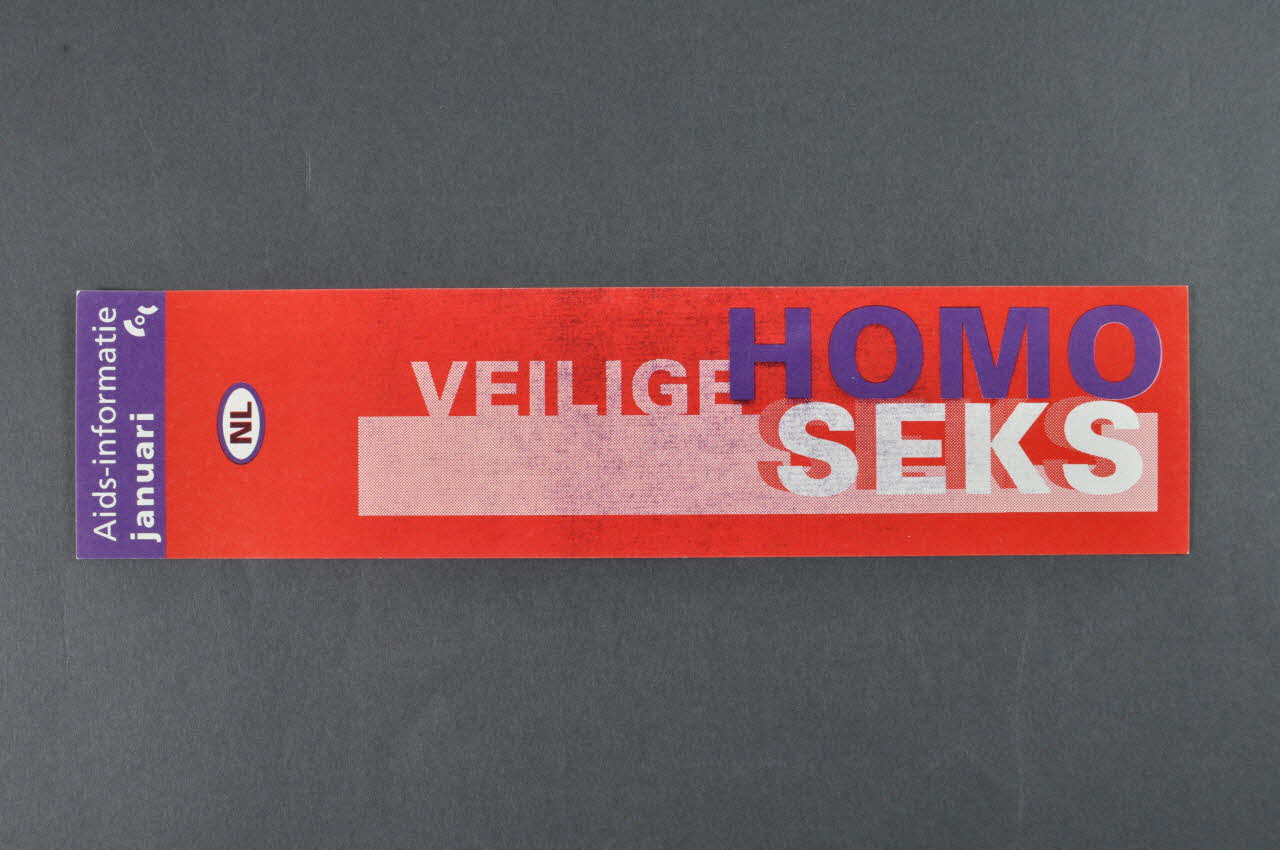autocollant "Januari / Homo Veilige seks" (Janvier / Safer sex Homo) 2005.47.33 Photo Mucem