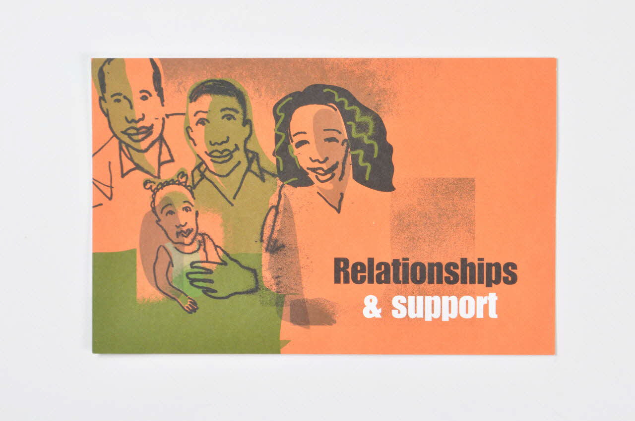 Terrence Higgins Trust Gb carte "Family survival pack for people affected by HIV" " Relationships & support" (Relations et soutien) Grande Bretagne 2002/5 2003.41.48 Photo Mucem