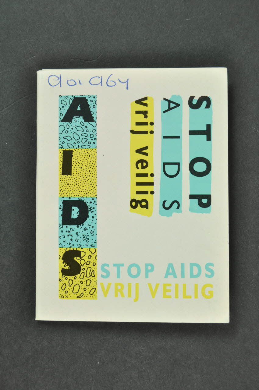 Werkgroep Voorlichting Aids Amsterdam Dépliant "Stop Aids / Vrij Veilig" (Arrêtez le sida / Safer sex) Pays-Bas 1986 2005.47.57 Photo Mucem