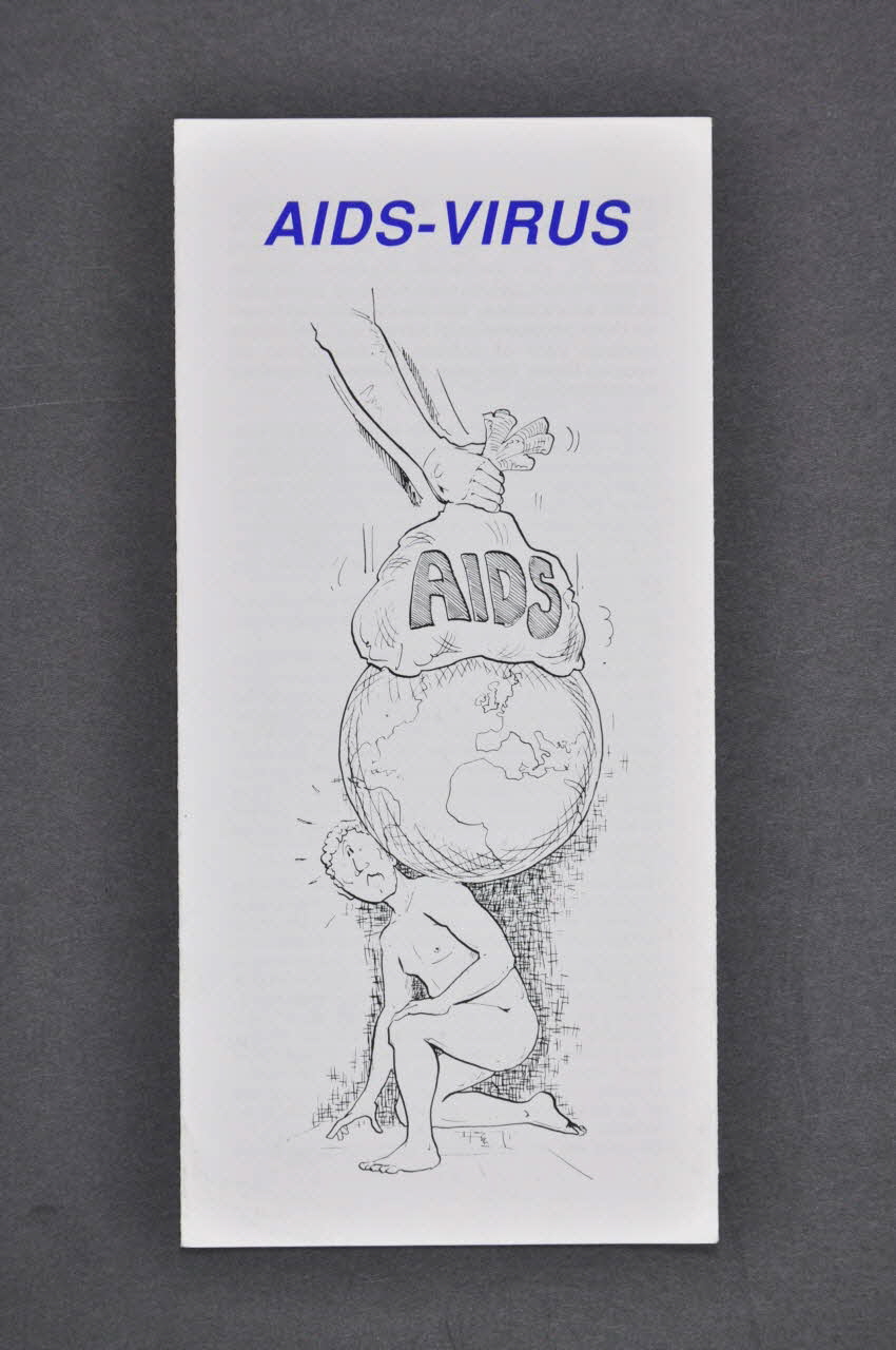Stichting Bio-Wetenschappen En Maatschappij Dépliant "AIDS-Virus" (Le virus du sida) Pays-Bas 1990 2005.47.60  Photo Mucem