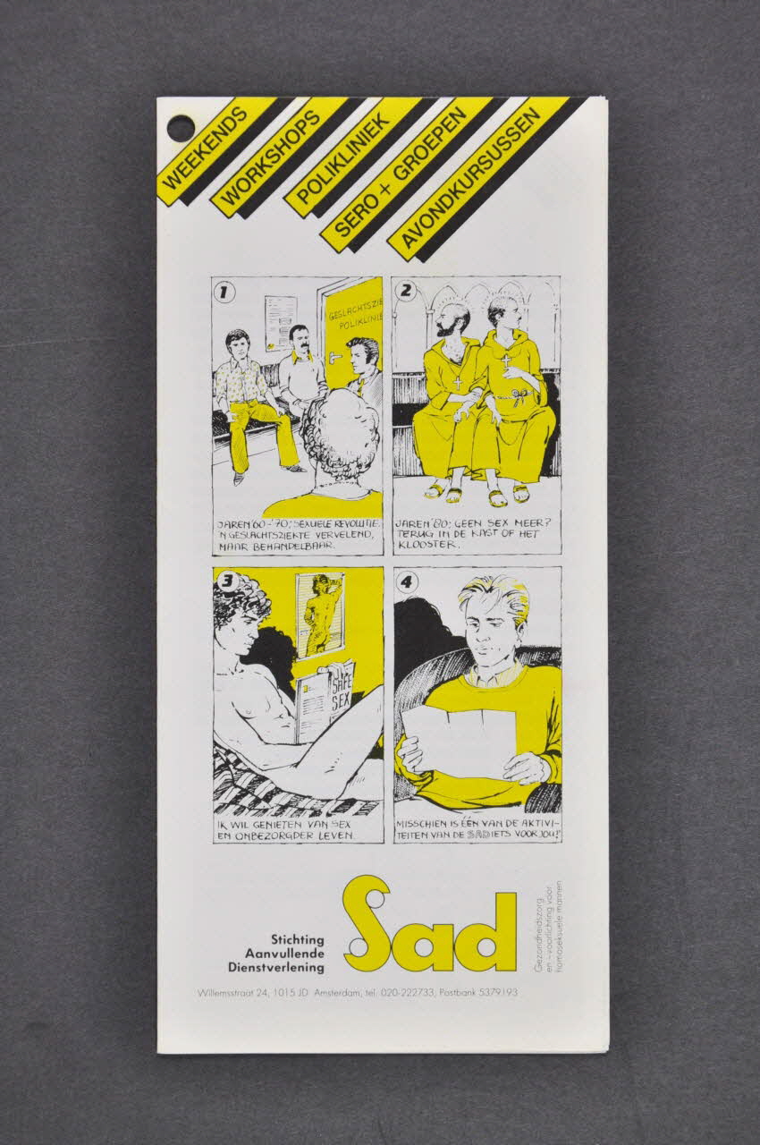 Stichting Aanvullende Dienstverlening Dépliant "Stichting Aanvuellende Dienstverlening (SAD)" Pays-Bas 1988 2005.47.62 Photo Mucem