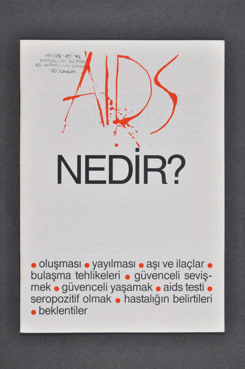 Nationale Commissie Aids-Bestrijding BROCHURE "AIDS nedir ?" (en tchèque) (vérifier) Pays-Bas 1989 2005.47.71 Photo Mucem
