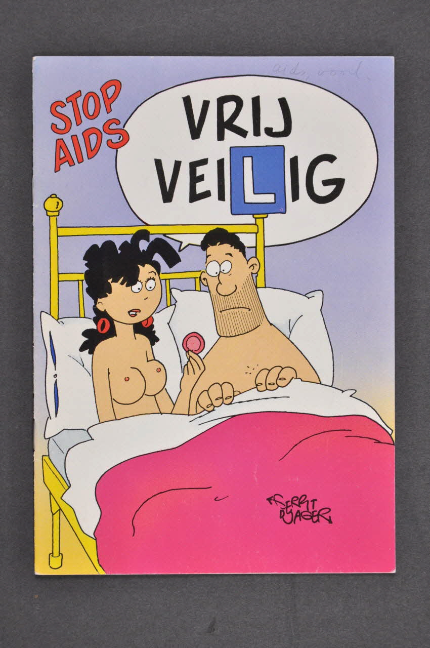Soa Stichting - Utrecht BROCHURE "Stop Aids . Vrij veilig"  (Arrêtons le sida. Safe sex) Pays-Bas 1990/1 2005.47.76 Photo Mucem