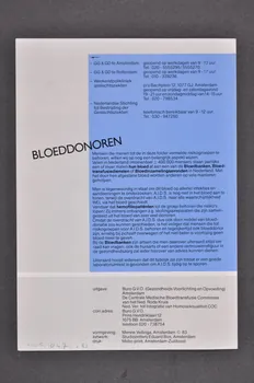 Gezondheids Voorlichting En Opvoeding Dépliant "AIDS. Belangrijke mededeling o.a. voor Bloeddonoren" (Le sida. Informations importantes pour les donneurs de sang) Pays-Bas 1983 2005.47.82 Photo Mucem