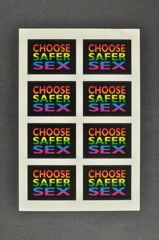 Terrence Higgins Trust Planche d'autocollants "Choose safer sex" (Choisissez le safer sex) Grande Bretagne 1994 2005.47.87 Photo Mucem