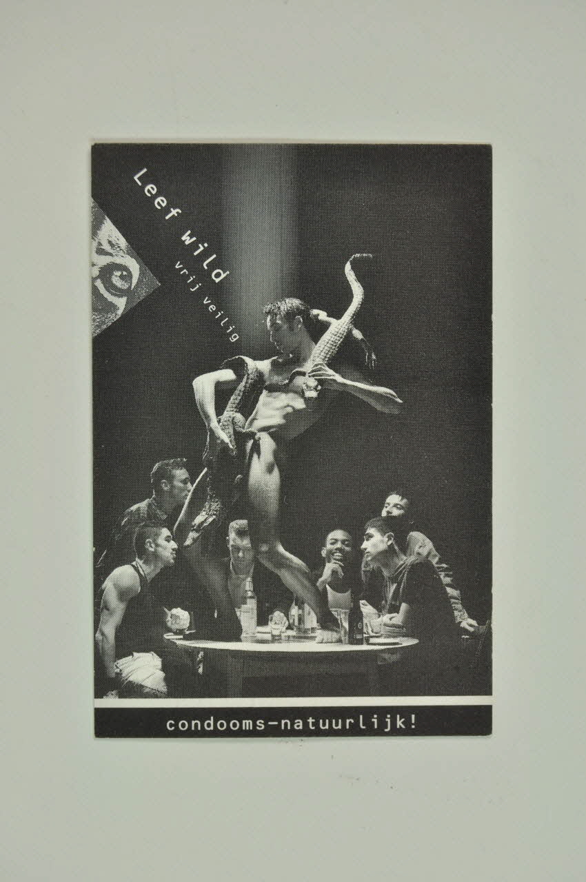 carte " "Leef wild. Vrij veilig" (Vie sauvage. safe sex) (crocodile) 2005.47.97 Photo Mucem