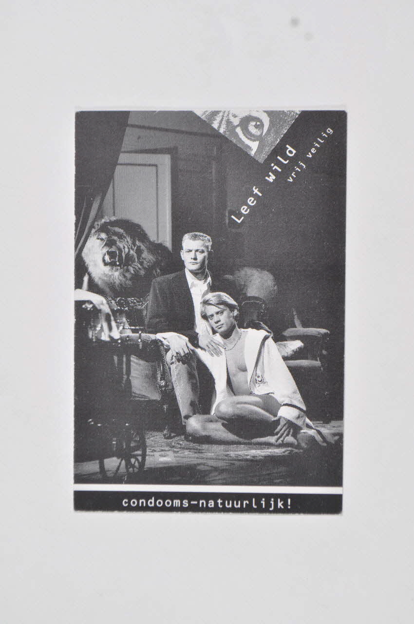Carte de rendez-vous "Leef wild. Vrij veilig" (Vie sauvage. safe sex) 2005.47.98 Photo Mucem