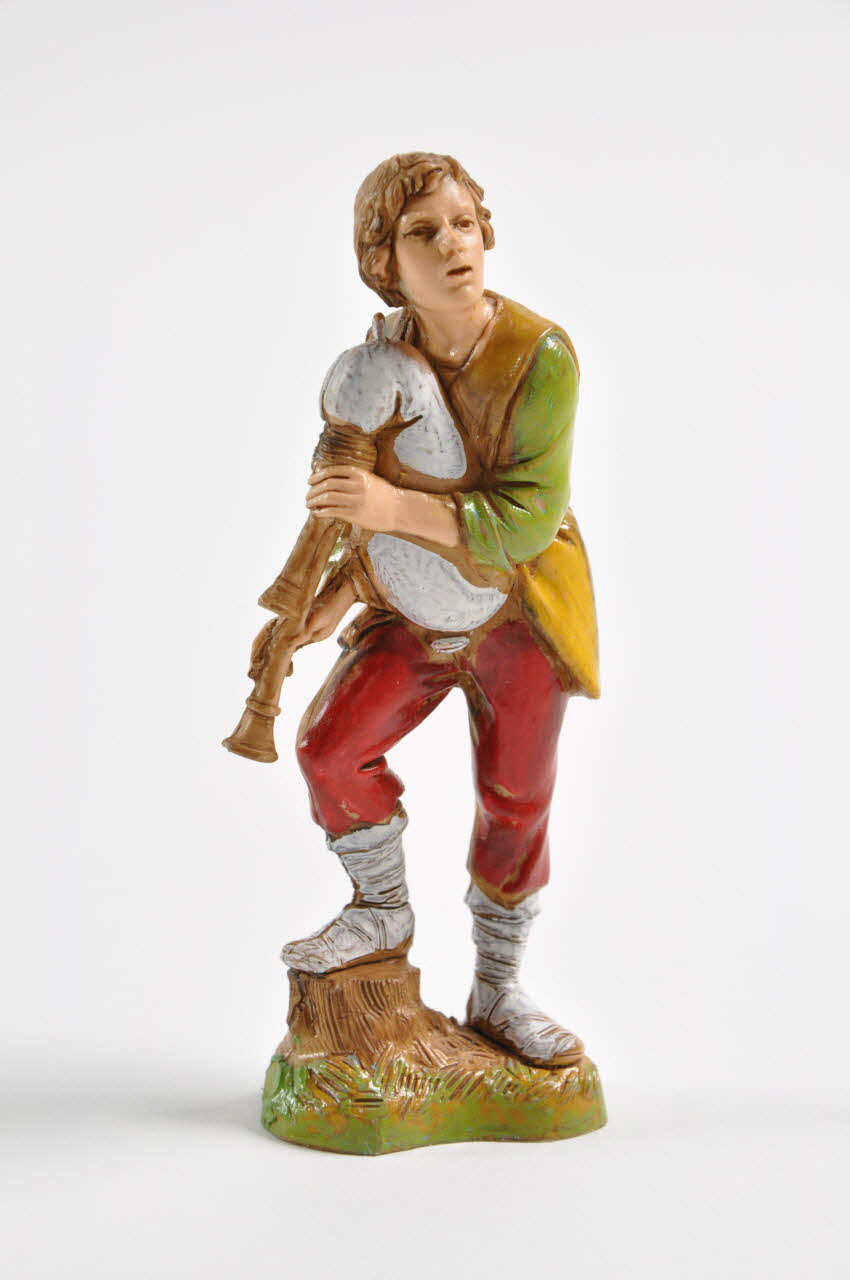 Anonyme figurine de crèche berger joueur de cornemuse 2004 2004.281.3 Photo Mucem