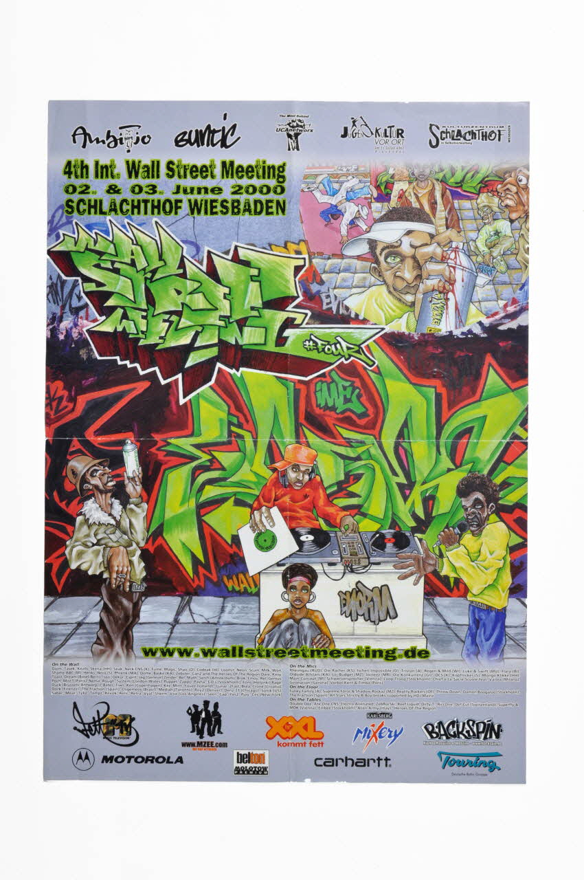 affichette publicitaire Flyer 4th. Int. Wall Street Meeting Allemagne 2000 2004.293.15 Photo Mucem