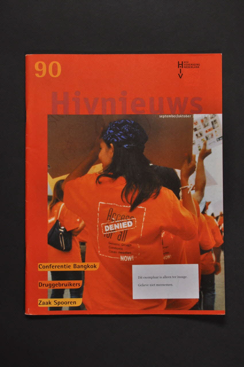 Hiv Vereniging Revue associative "Hivnieuws", septembre octobre 2004, n° 90 / Conferentie Bangkok Pays-Bas 2004 2005.50.41 Photo Mucem