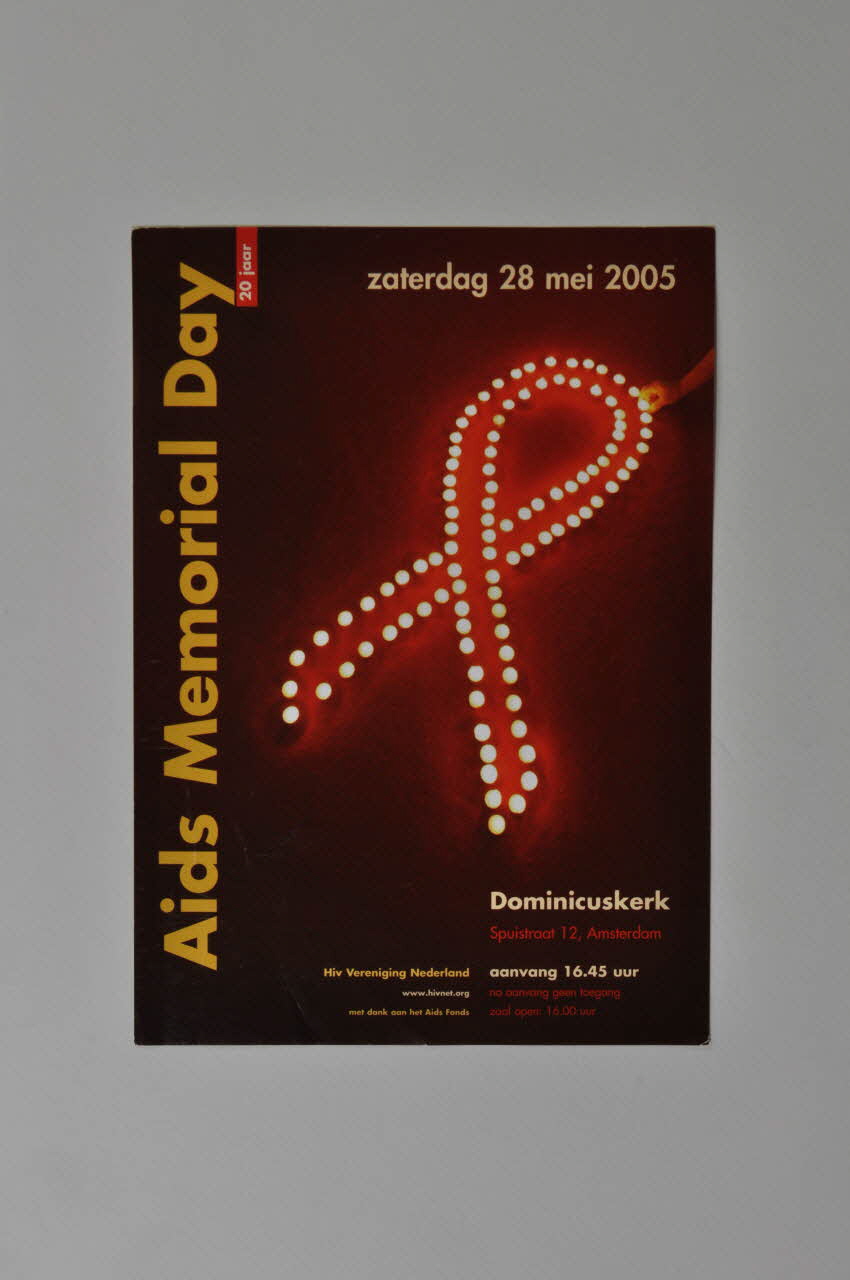 Hiv Vereniging flyer "AIDS memorial day" (Journée mémoriale du sida) Pays-Bas 2005 2005.50.48 Photo Mucem