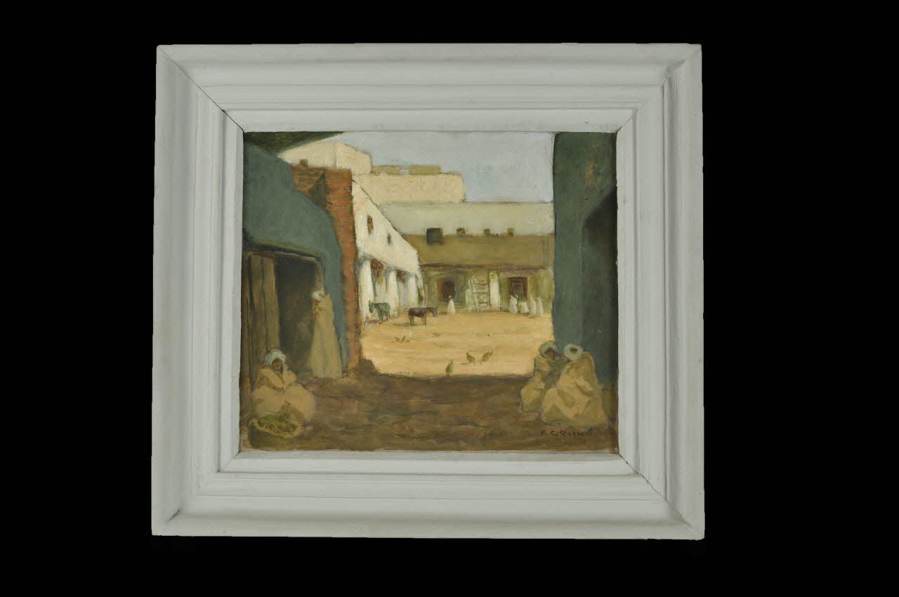 Robert Camille Quesnel tableau Place de village de Sefrou 1956 2004.30.9 Photo Mucem