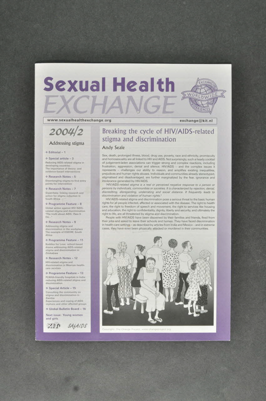 Kit (Koninklijk Institut Voor De Tropen) revue "Sexual Health Exchange", 2004, n°2 : "Adressing stigma" (Combattre la stigmatisation) Pays-Bas 2004 2005.52.2 Photo Mucem