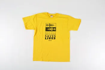 Stichting Mainline tee-shirt "Needle Exchange save lives" (L'échange de seringues sauve la vie) Pays-Bas 2004 2005.54.1 Photo Mucem