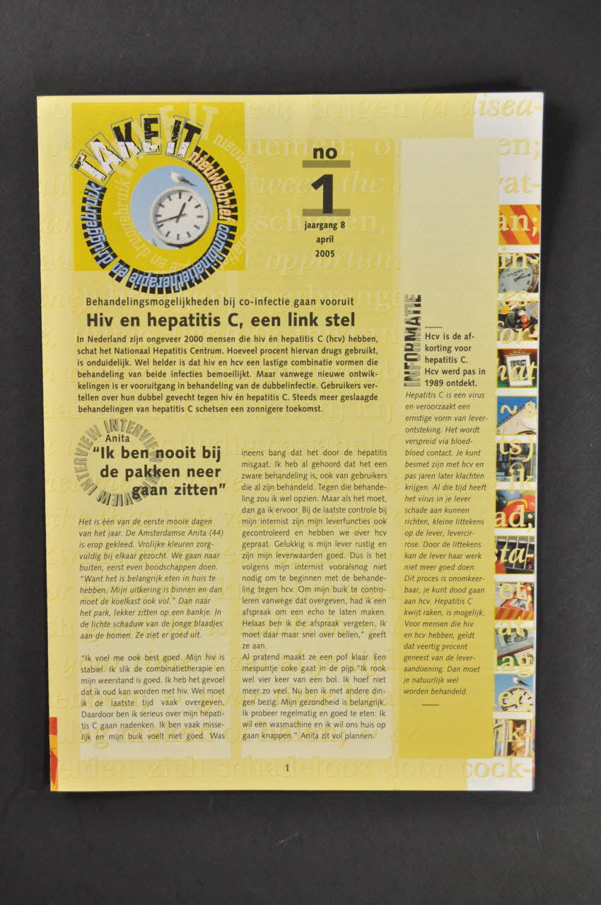 Mainline Bulletin associatif "Take it", vol.8,  n° 1, avril 2005 / Hiv en hepatitis C Pays-Bas 2005/4 2005.54.103 Photo Mucem