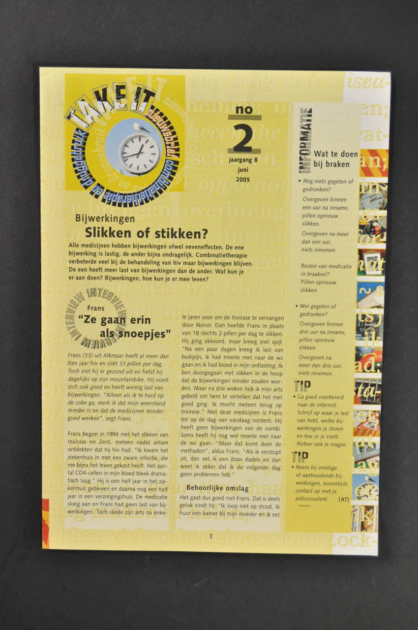 Mainline Bulletin associatif "Take it", vol 8,  n° 2,  juin 2005 / Slikken of stikken ? (traduire) Pays-Bas 2005/6 2005.54.104 Photo Mucem