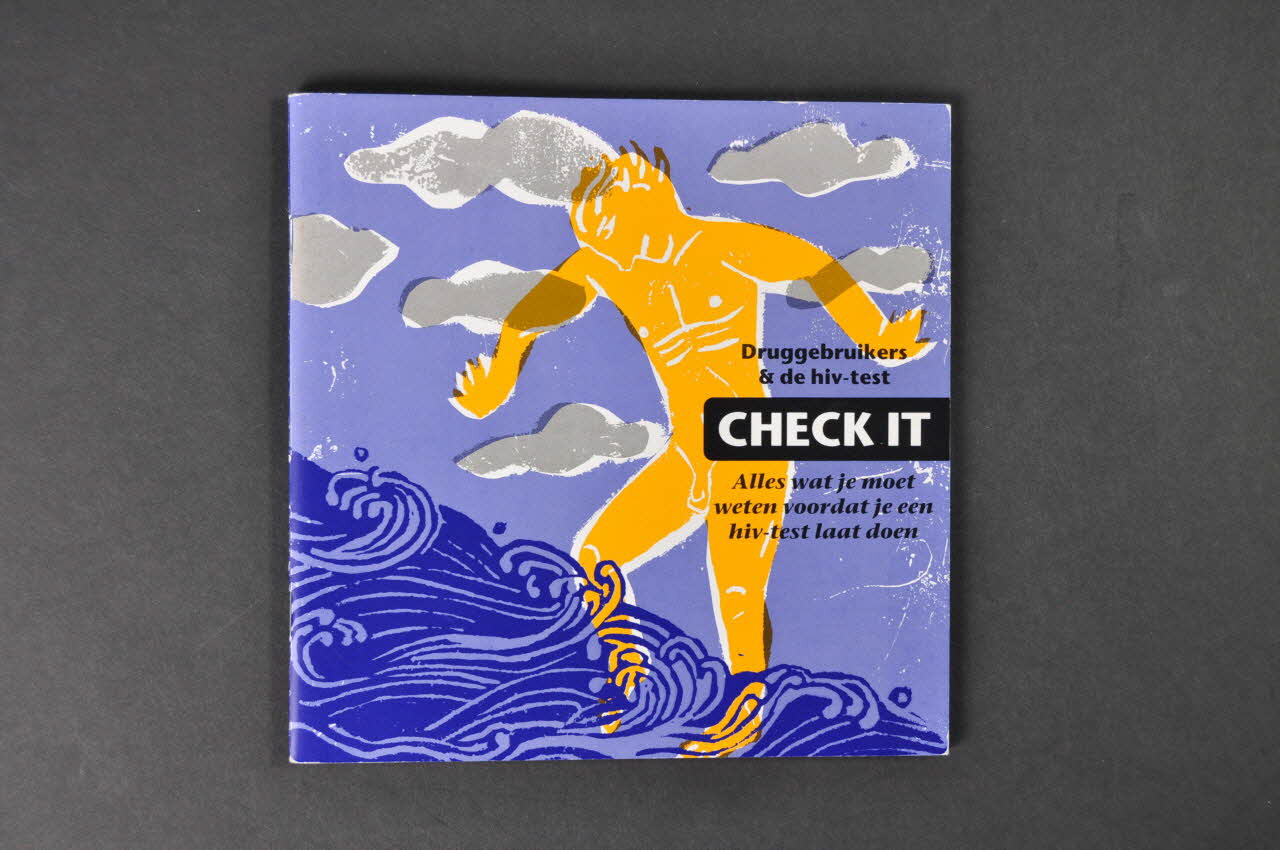 Mainline BROCHURE " Check it / Druggebruikers & de hiv-test. Alles wat je moet weten voordat je een hiv-test laat doen" (Dépistez vous. Usagers de drogue et test de dépistage du VIH. Tout ce qu'on doit savoir avant le test) Pays-Bas 2002 2005.54.110 Photo Mucem