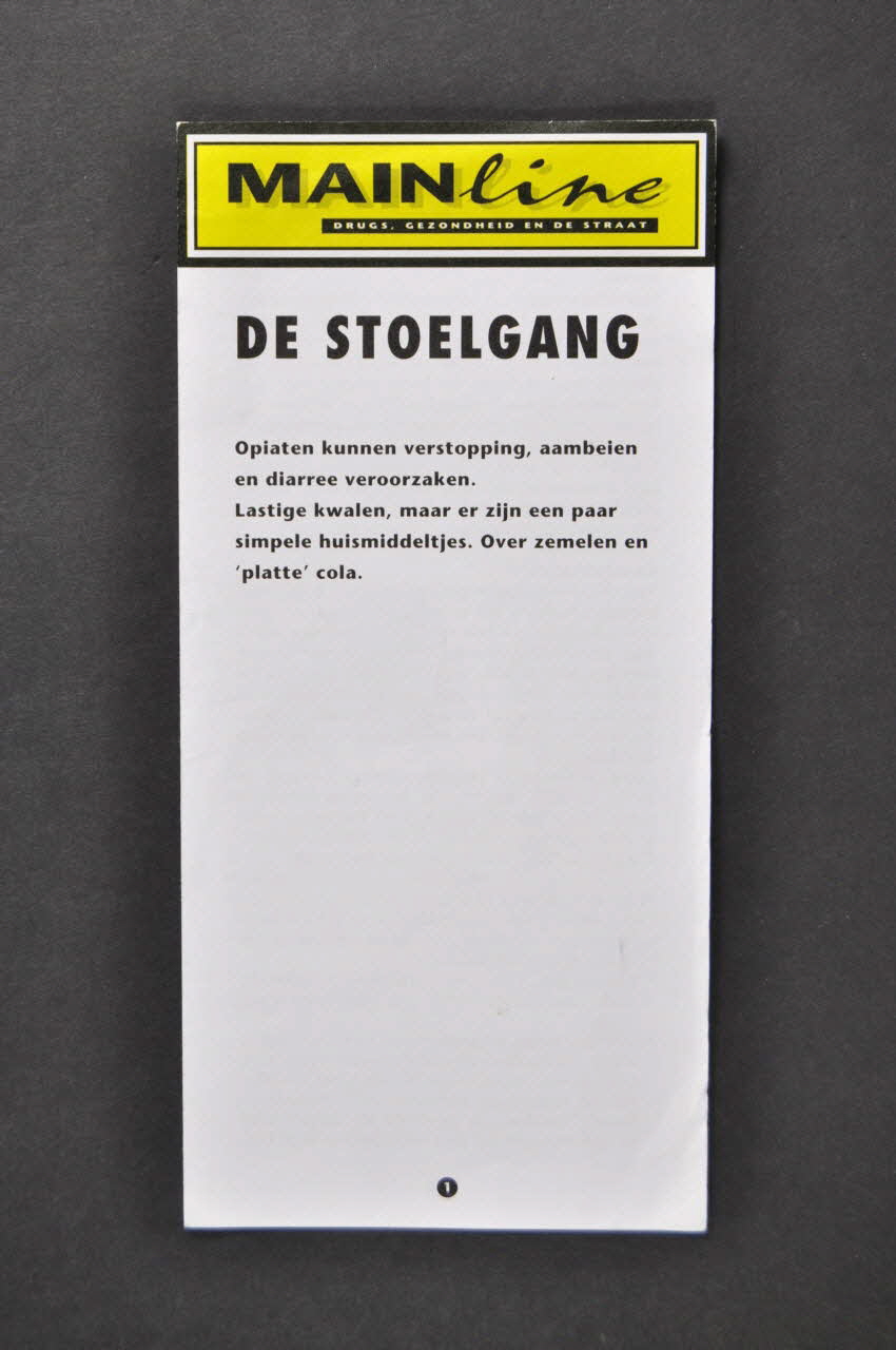 Stichting Mainline Dépliant "De Stoelgang"  (traduire) (troubles digestifs ??) Pays-Bas 1995 2005.54.14 Photo Mucem
