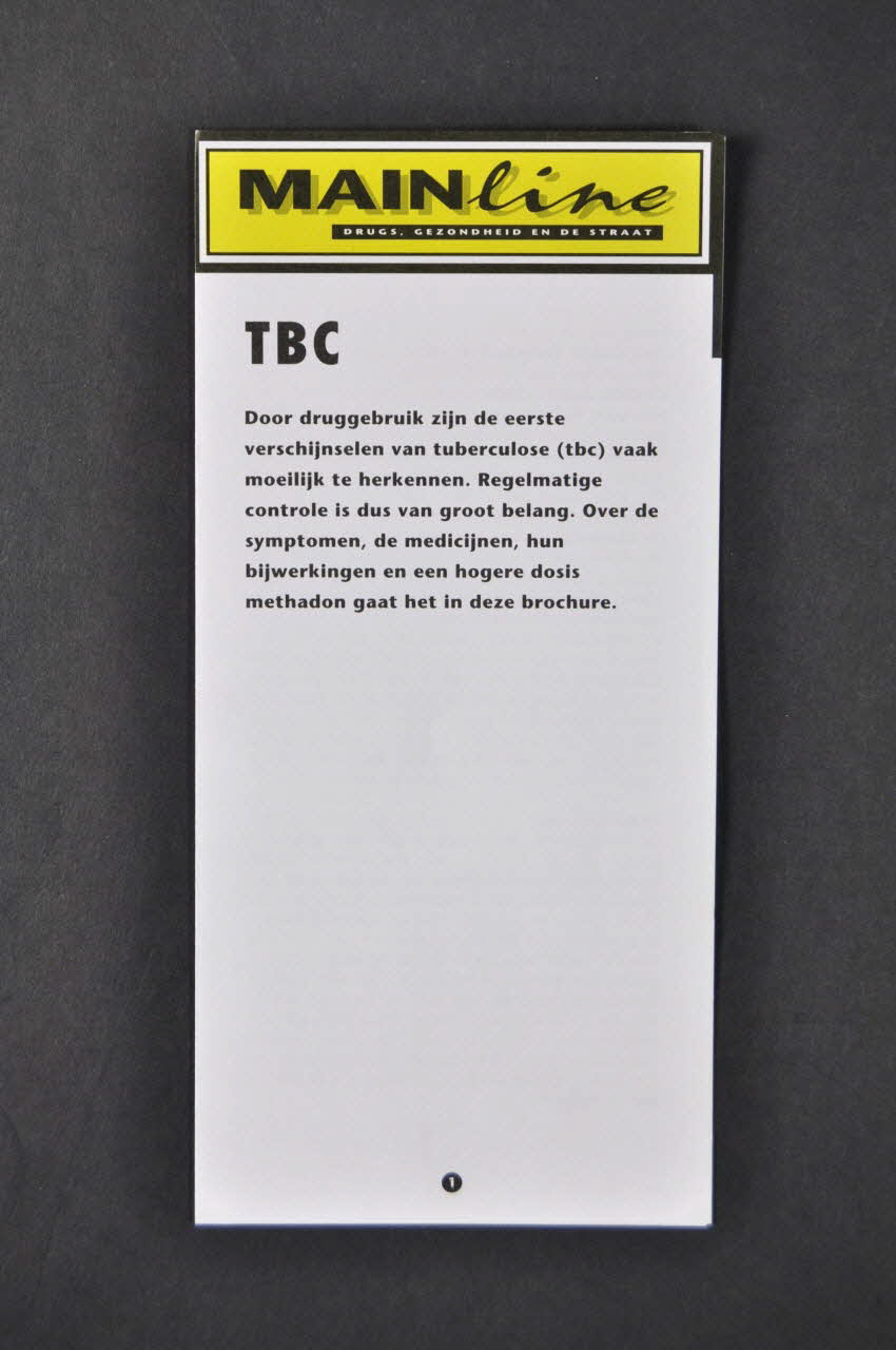 Stichting Mainline Dépliant "TBC"  (Tuberculose) Pays-Bas 2001 2005.54.31 Photo Mucem