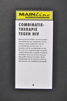 Stichting Mainline Dépliant "Combinatie-therapie tegen HIV (Trithérapie et VIH) Pays-Bas 2001 2005.54.32 Photo Mucem