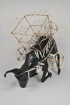 sculpture torito de cohetes (petit taureau d'artifice) Tlaxcala, Mexique 2004 2004.342.1 Photo Mucem