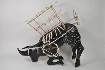 sculpture torito de cohetes (petit taureau d'artifice) Tlaxcala, Mexique 2004 2004.342.1 Photo Mucem