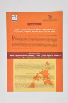 International Organization For Migration Fiche d'information " Urgent Intervention to reduce ans control the spread of HIV/AIDS and STI in the Balkans. The Program" (en anglais et en italien) (Intervention urgente pour réduire et contrôler l'extension du VIH/Sida et des IST dans les Balkans. Le programme. Italie 2002 2005.62.11  Photo Mucem
