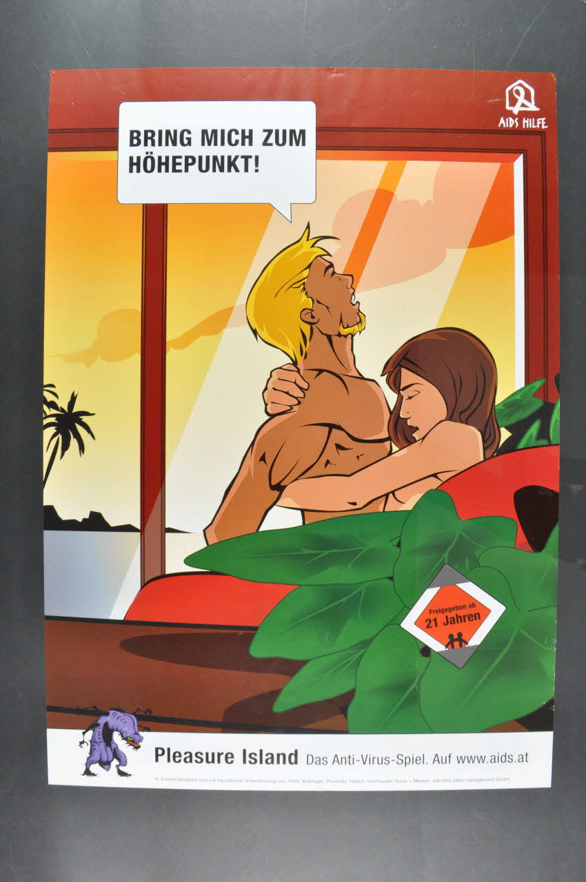 Aids-Hilfe Autriche affiche "Bring mich zum höhepunkt !" (Conduis moi au sommet !) Autriche 2005 2005.64.10 Photo Mucem