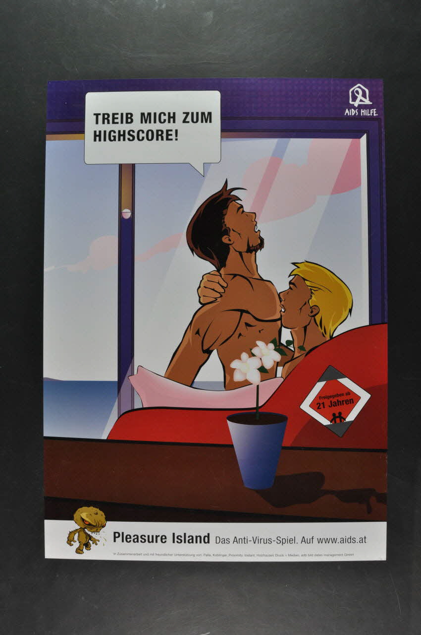 Aids-Hilfe Autriche affiche "Treib mich zum Highscore !" (Conduis moi au sommet ! ) Autriche 2005 2005.64.11 Photo Mucem