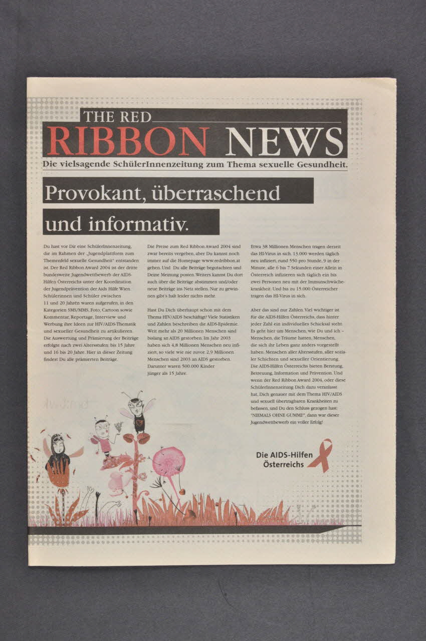 Aids-Hilfe Autriche journal "The red ribbon news" Autriche 2004 2005.64.26.1-4 Photo Mucem