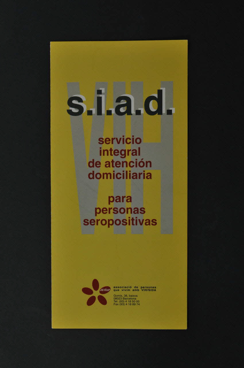 Dépliant "s.i.a.d. servicio integral de atención domicilaria para personas seropositivas" 2003.93.41 Photo Mucem