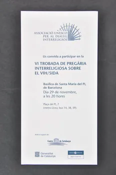 CARTON D'INVITATION "VI Trobada de pregaria interreligiosa sobre el VIH : Sida" 2003.93.46 Photo Mucem