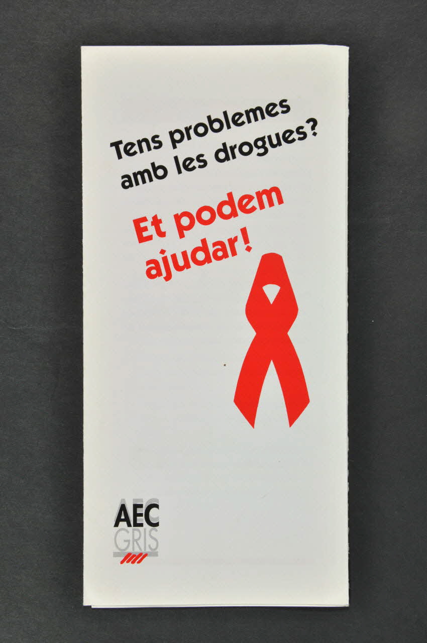 Dépliant "Tens problemes amb les drogues ? Et podem ajudar !" (Tu as des problèmes avec les drogues ? Et nous pouvons t'aider) 2003.93.49 Photo Mucem