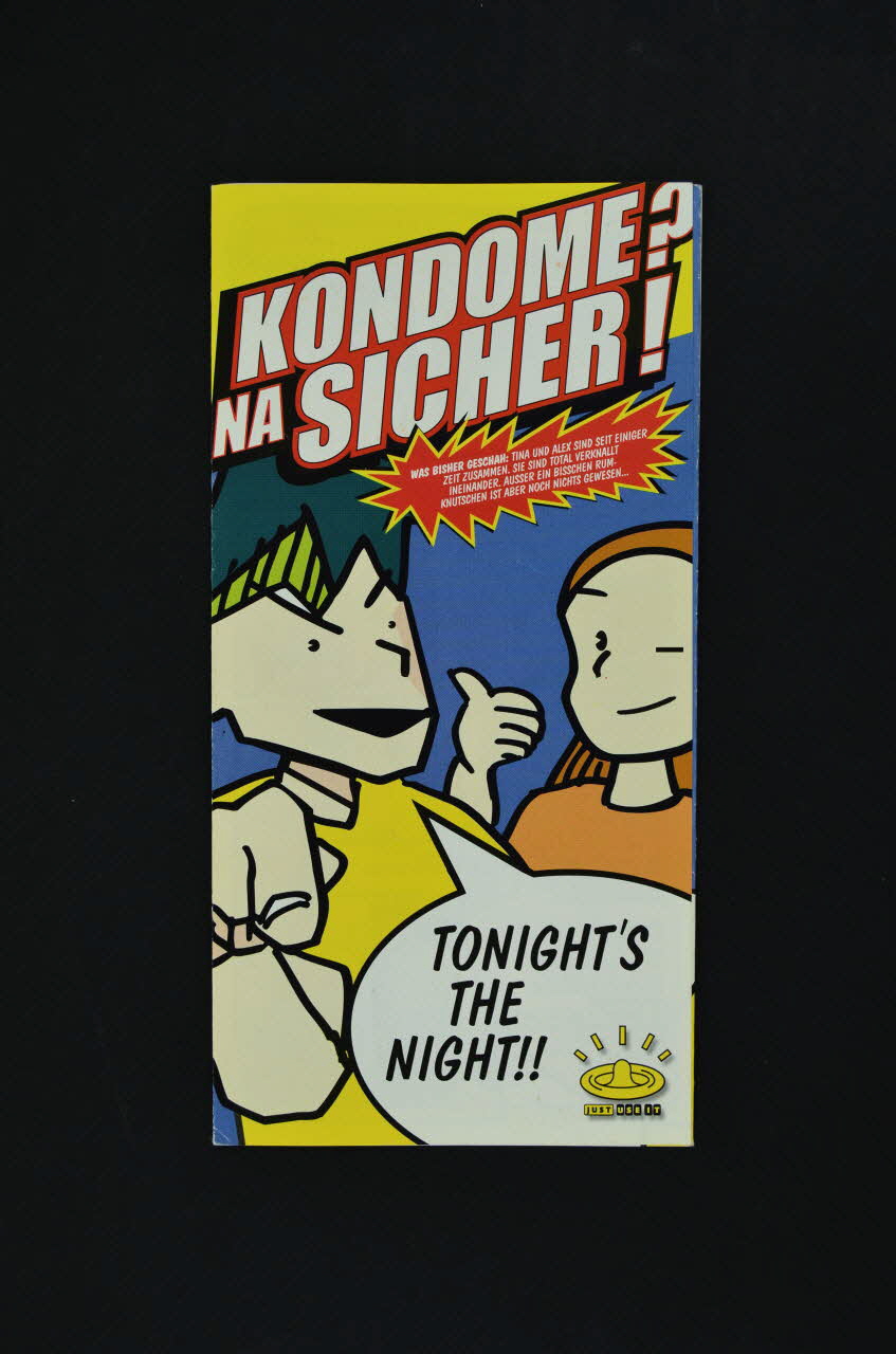 Dépliant "Kondome ? Na Sicher" (Préservatif ? Oui Plus sûr) 2005.64.54 Photo Mucem