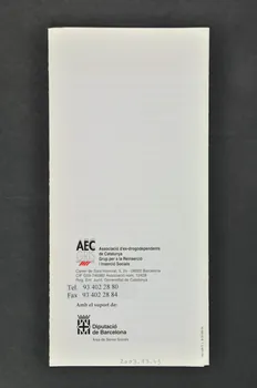 Dépliant "Tens problemes amb les drogues ? Et podem ajudar !" (Tu as des problèmes avec les drogues ? Et nous pouvons t'aider) 2003.93.49  Photo Mucem