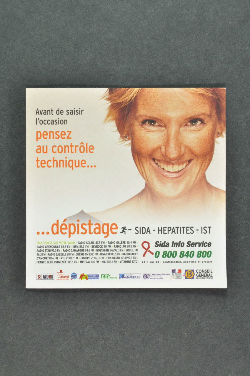 carte postale "Avant de saisir l'occasion, pensez au contrôle technique...Dépistage" 2005.8.31 Photo Mucem