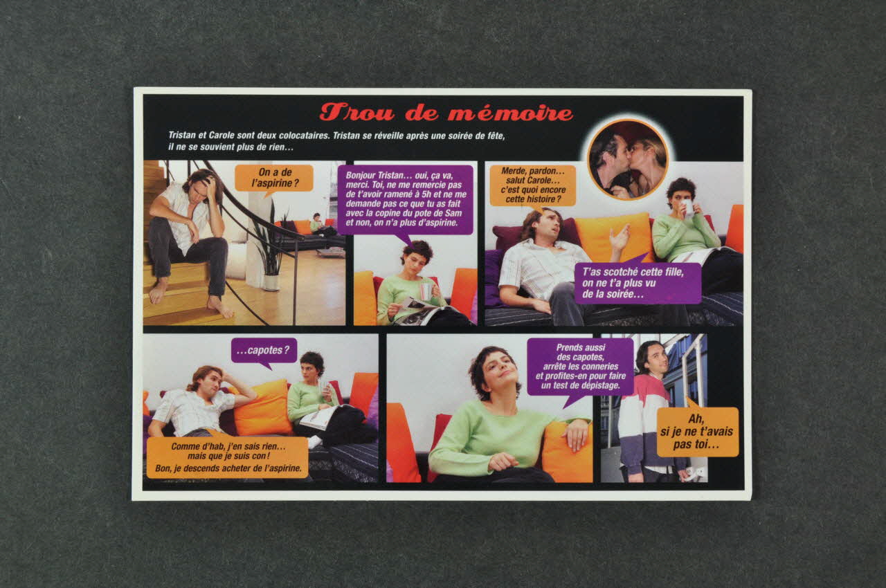 carte postale "Trou de mémoire / Jouez la carte du dépistage" 2005.8.34 Photo Mucem