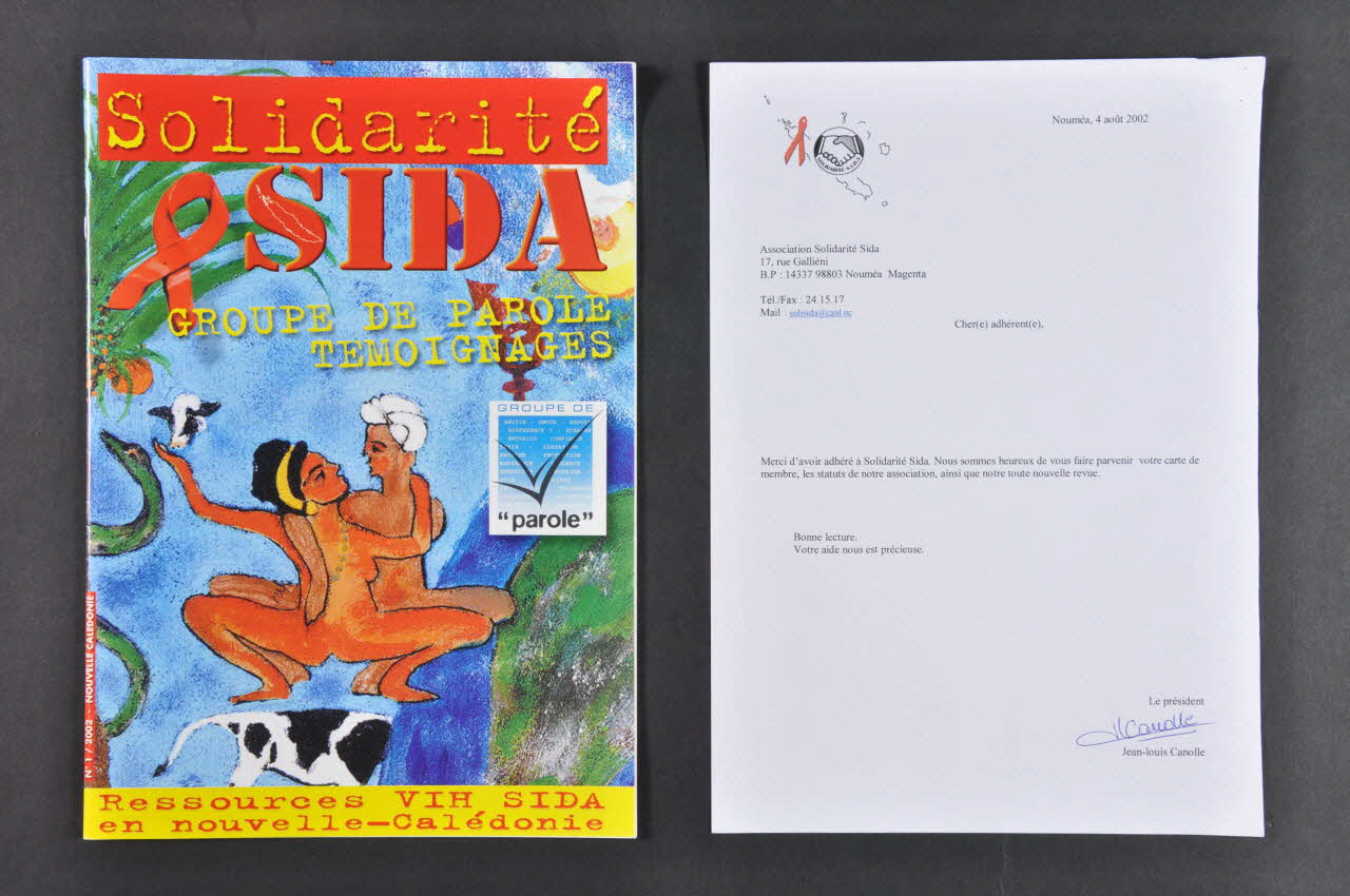 revue Solidarité & Sida. Ressources VIH SIDA en Nouvelle Calédonie France 2002 2003.94.132.1-2 Photo Mucem