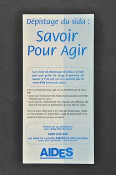Aides, Antenne Seine Et Marne Dépliant "Dépistage du sida : Savoir pour agir" France 1998/4 2003.94.135 Photo Mucem