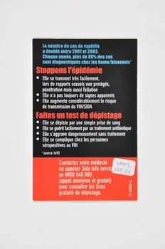 Institut National de Prévention et d'Education pour la Santé (INPES) Carte d'information "Alerte Syphilis" France 2003 2005.8.53  Photo Mucem