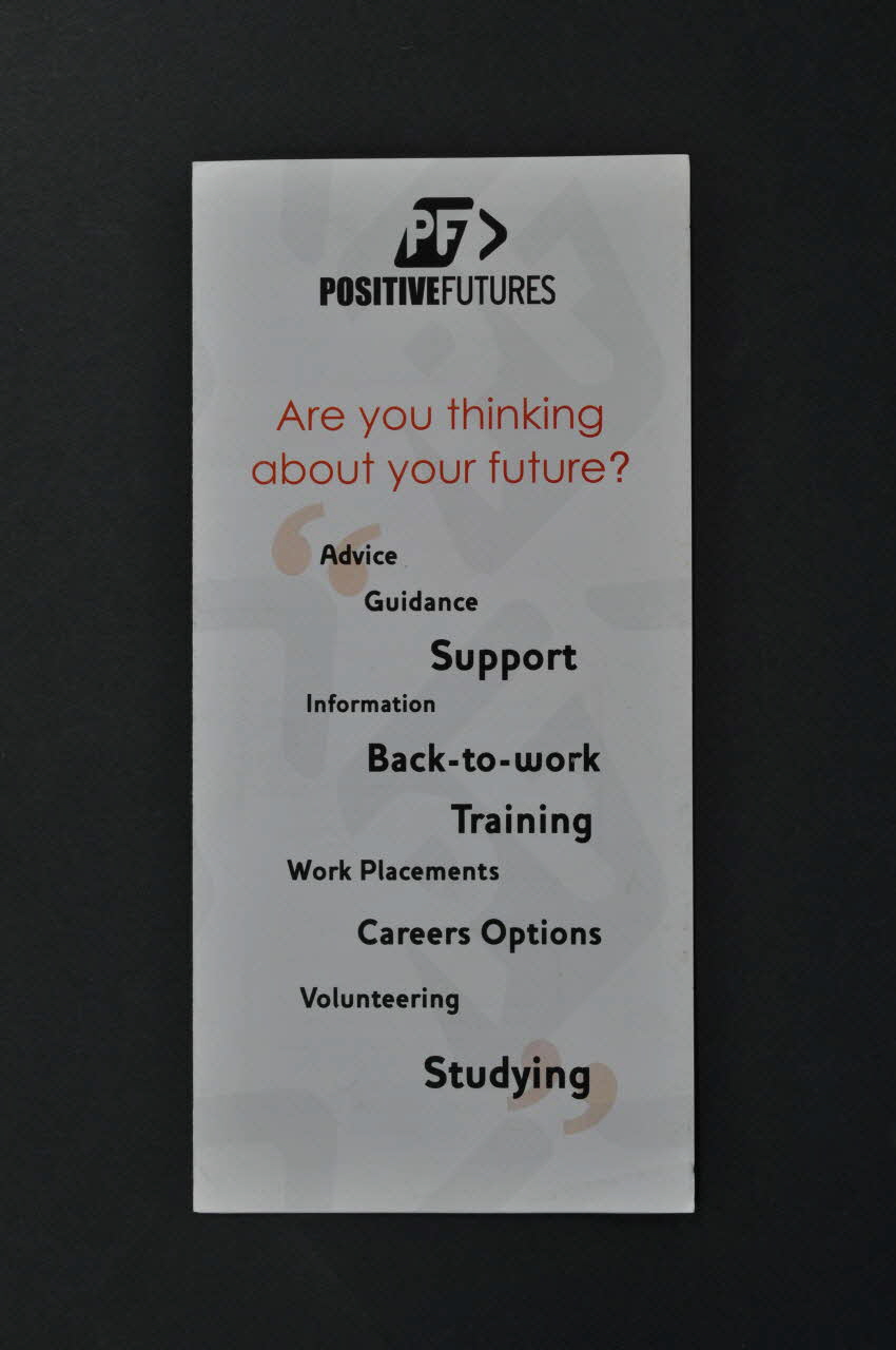 Dépliant "Are you thinking about your future?" 2003.94.154 Photo Mucem