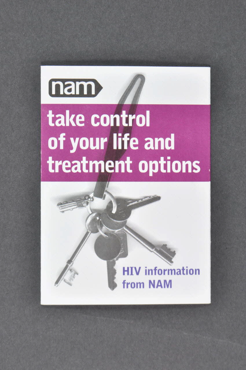 Dépliant "Take control of your life and treatment options" (Prenez le contrôle de votre vie et de vos choix de traitement) 2003.94.155 Photo Mucem