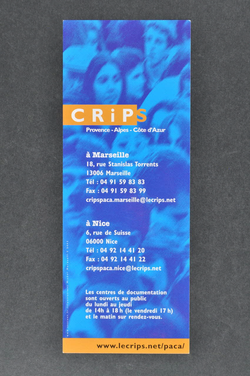 marque-page "CRIPS Provence Alpes Côte d'Azur" / Transmission 2005.8.73 Photo Mucem