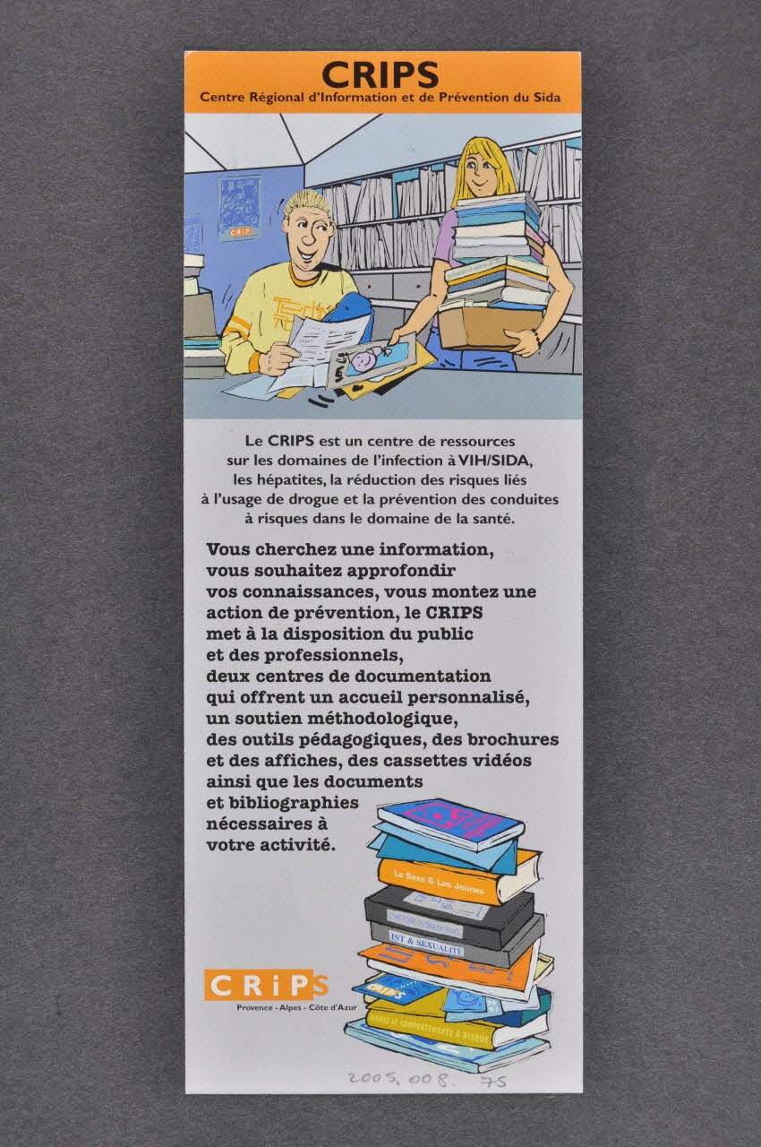 marque-page "CRIPS Provence Alpes Côte d'Azur" / Le CRIPS 2005.8.75 Photo Mucem