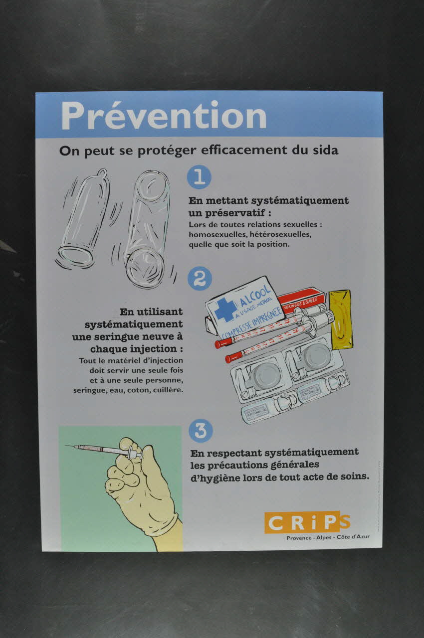 affiche "Prévention. On peut se protéger efficacement du sida" 2005.8.8 Photo Mucem