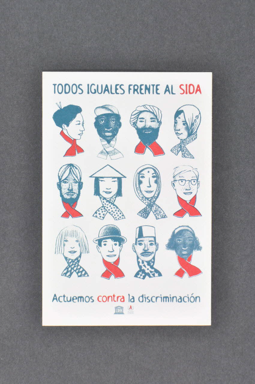 Unaids carte postale "Todos iguales frente al sida" (Tous égaux face au sida) International 2002 2003.94.35 Photo Mucem